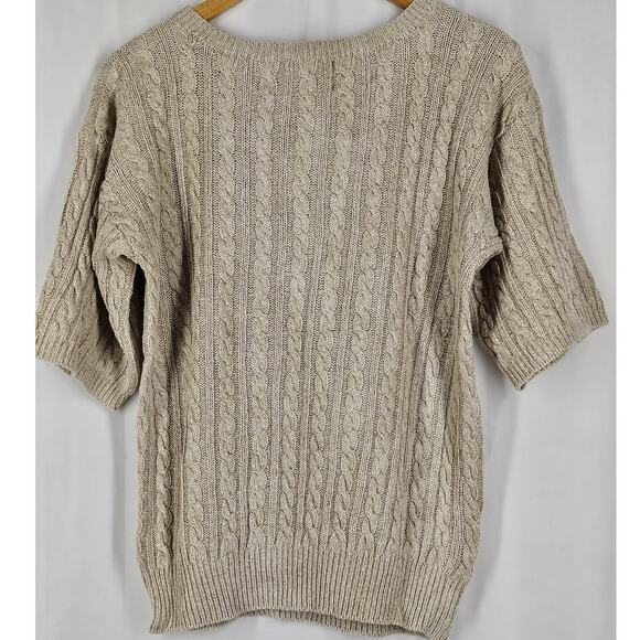 RALPH LAUREN KNIT BEIGE PULLOVER SWEATER – WOMEN'S SIZE S – CABLE TEXTURE - Picture 2 of 9